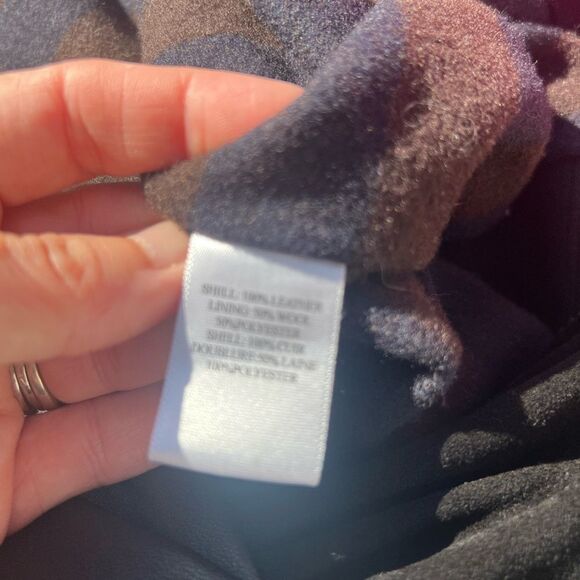 Tovar brand Men's Black Leather Sleeve and Wool Bomber Jacket size medium - Picture 8 of 9